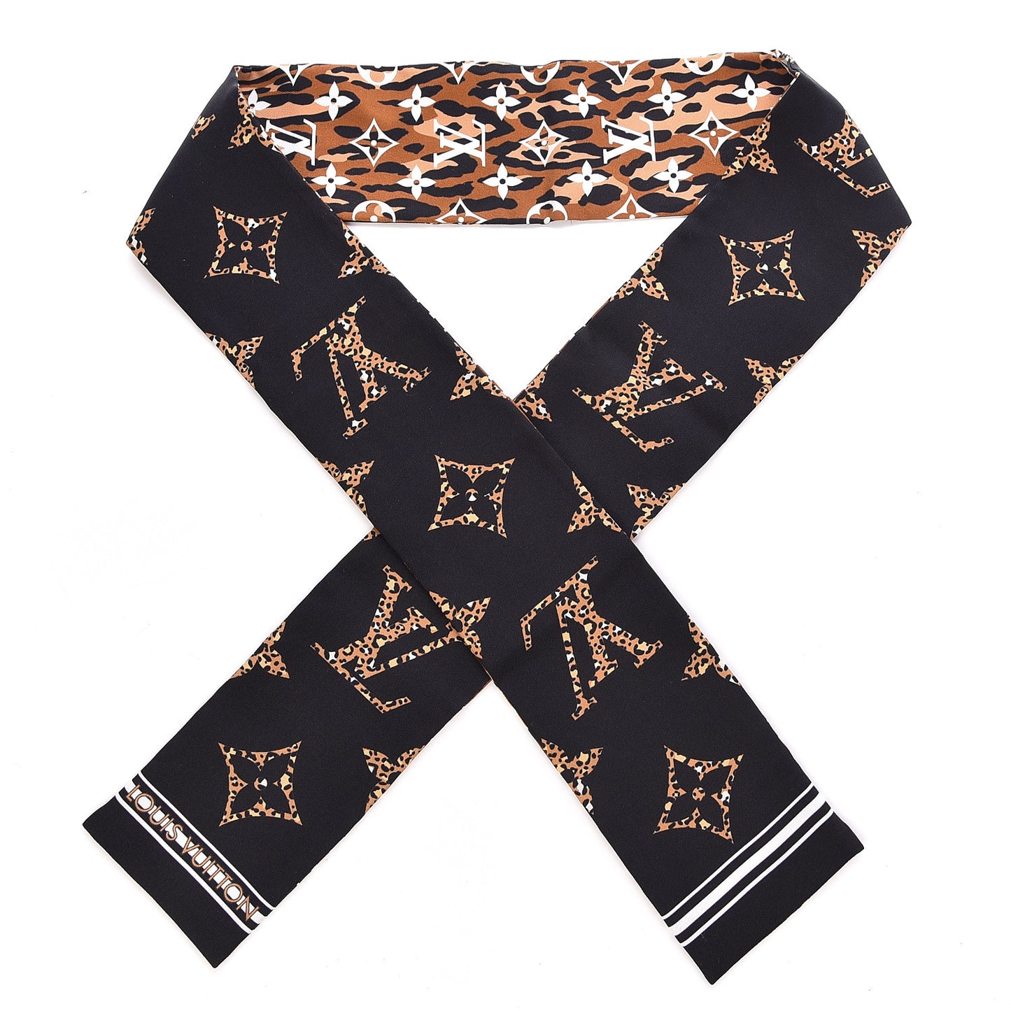 Silk Monogram Giant Jungle Bandeau Black