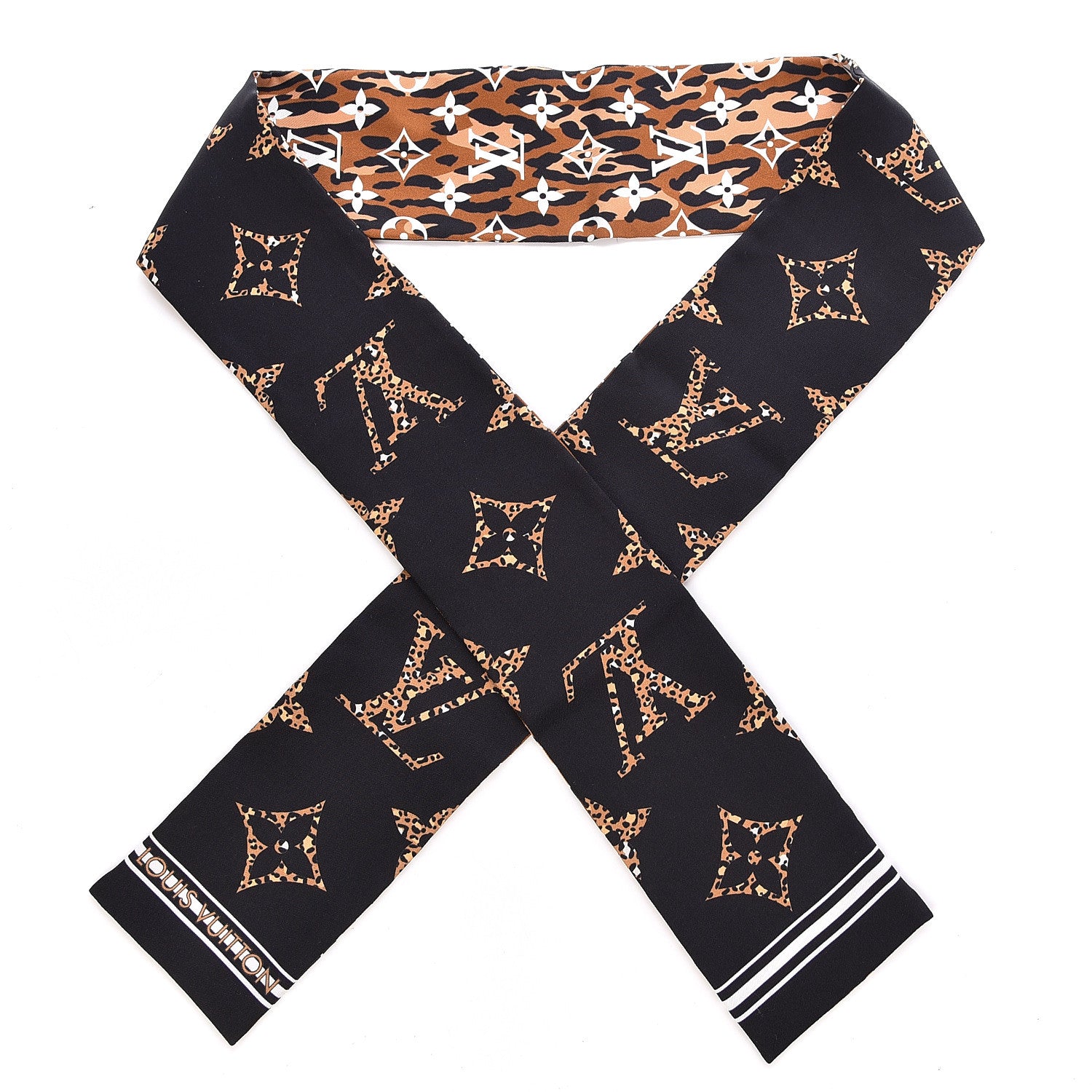 Louis Vuitton Silk Monogram Giant Jungle Bandeau Black 1 of 3