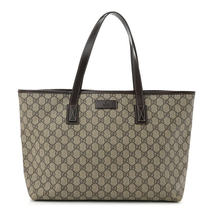 Gucci GG Supreme Monogram Medium Zippered Shopping Tote Dark Brown 1 of 13