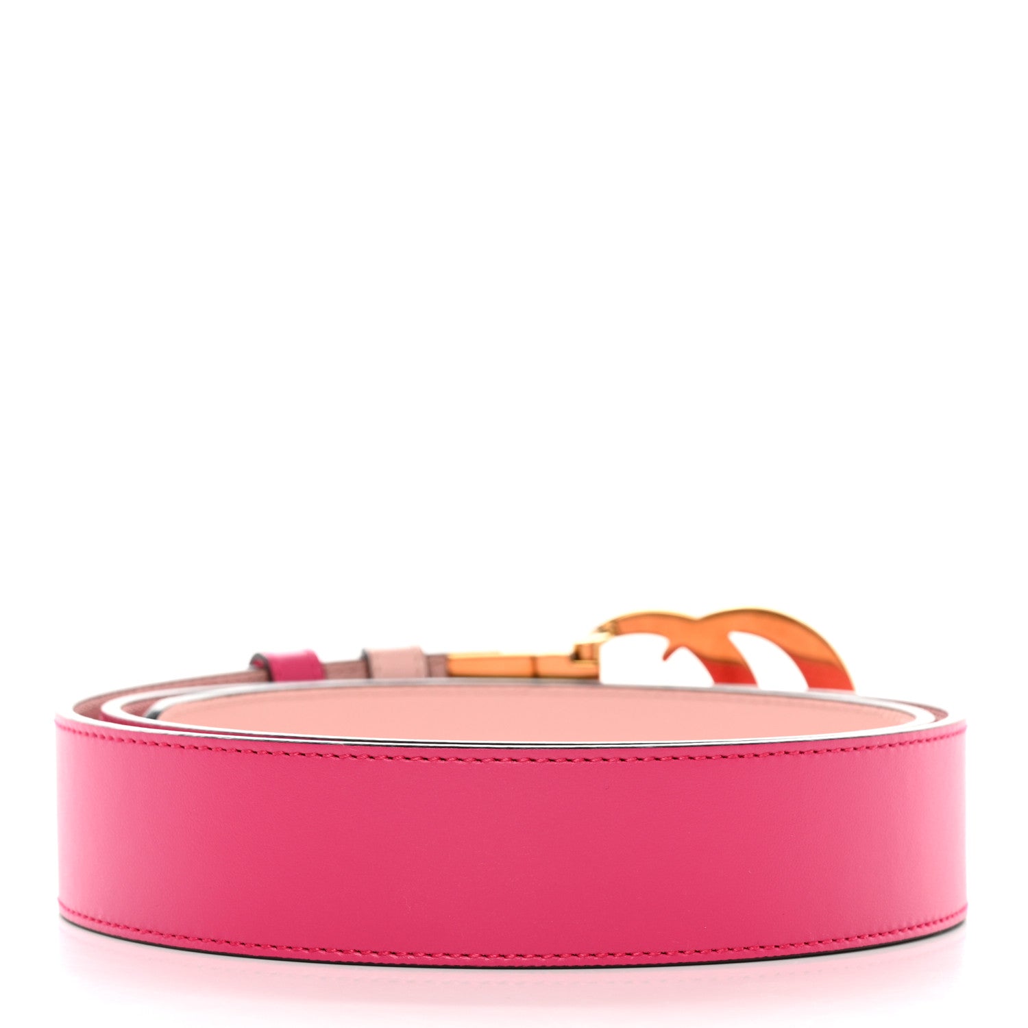 Gucci Plutone Calfskin 37mm GG Marmont Reversible Belt 95 38 Fuschia Pink 2 of 6