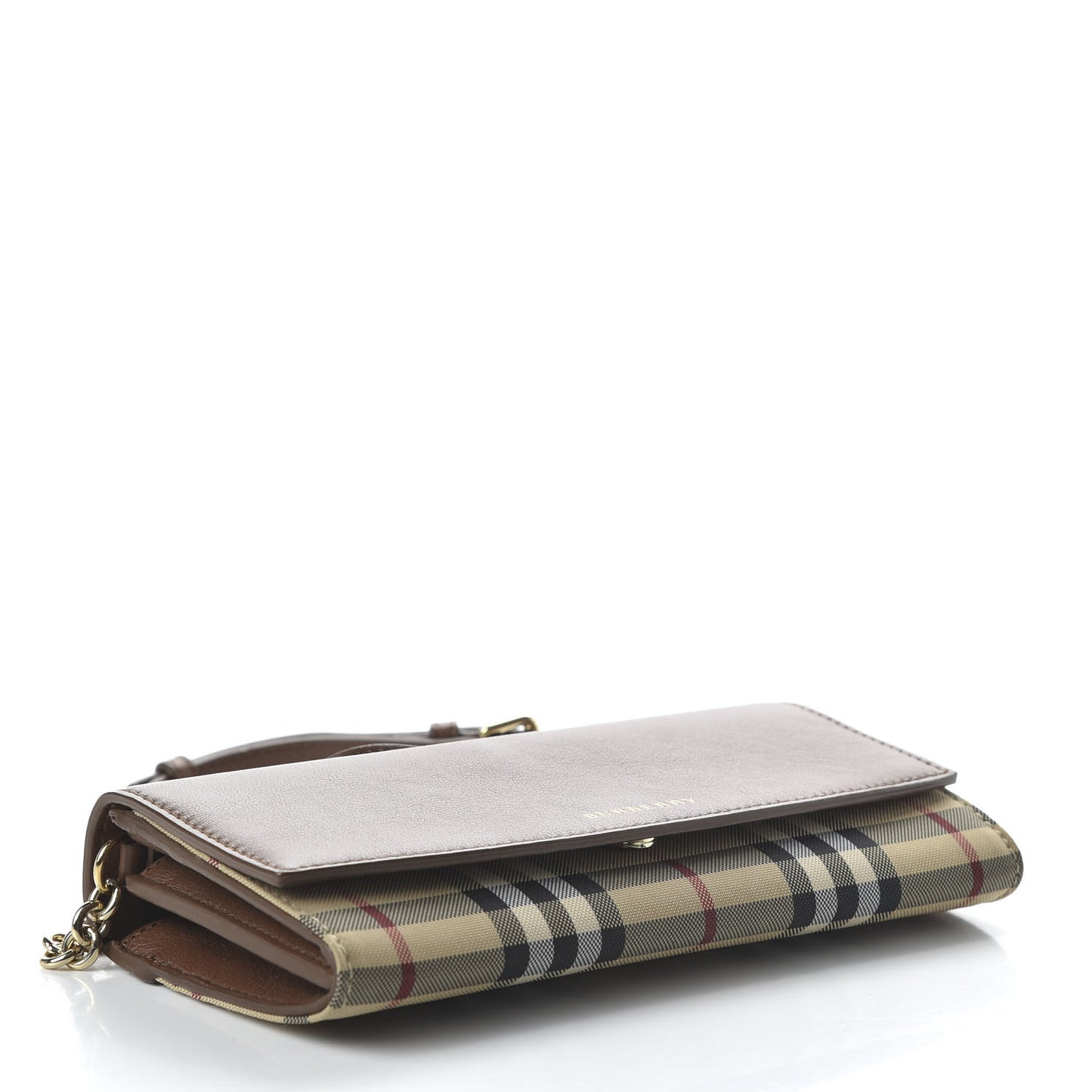 Calfskin Horseferry Check Henley Wallet On Chain Tan