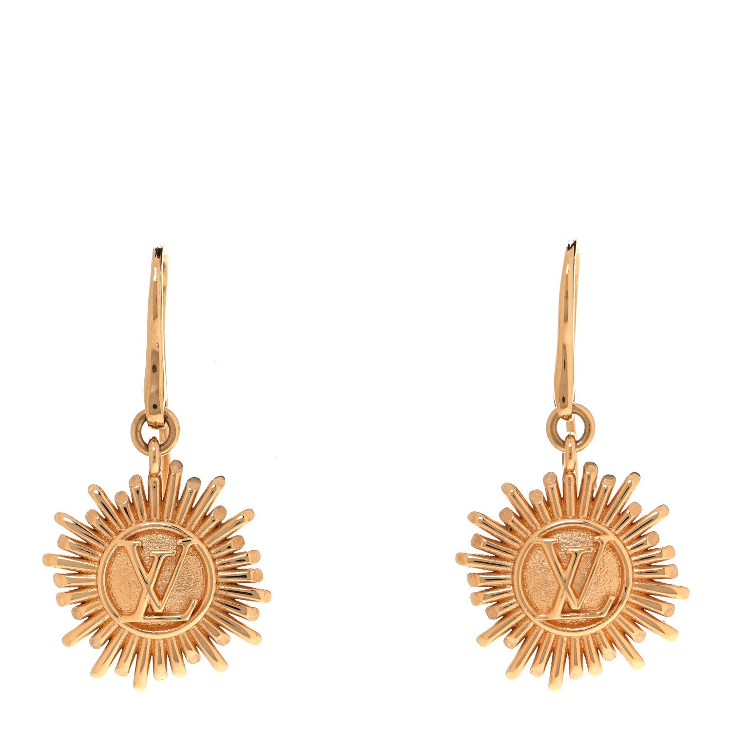 Louis Vuitton Brass Vendome Drop Earrings Gold 1 of 3