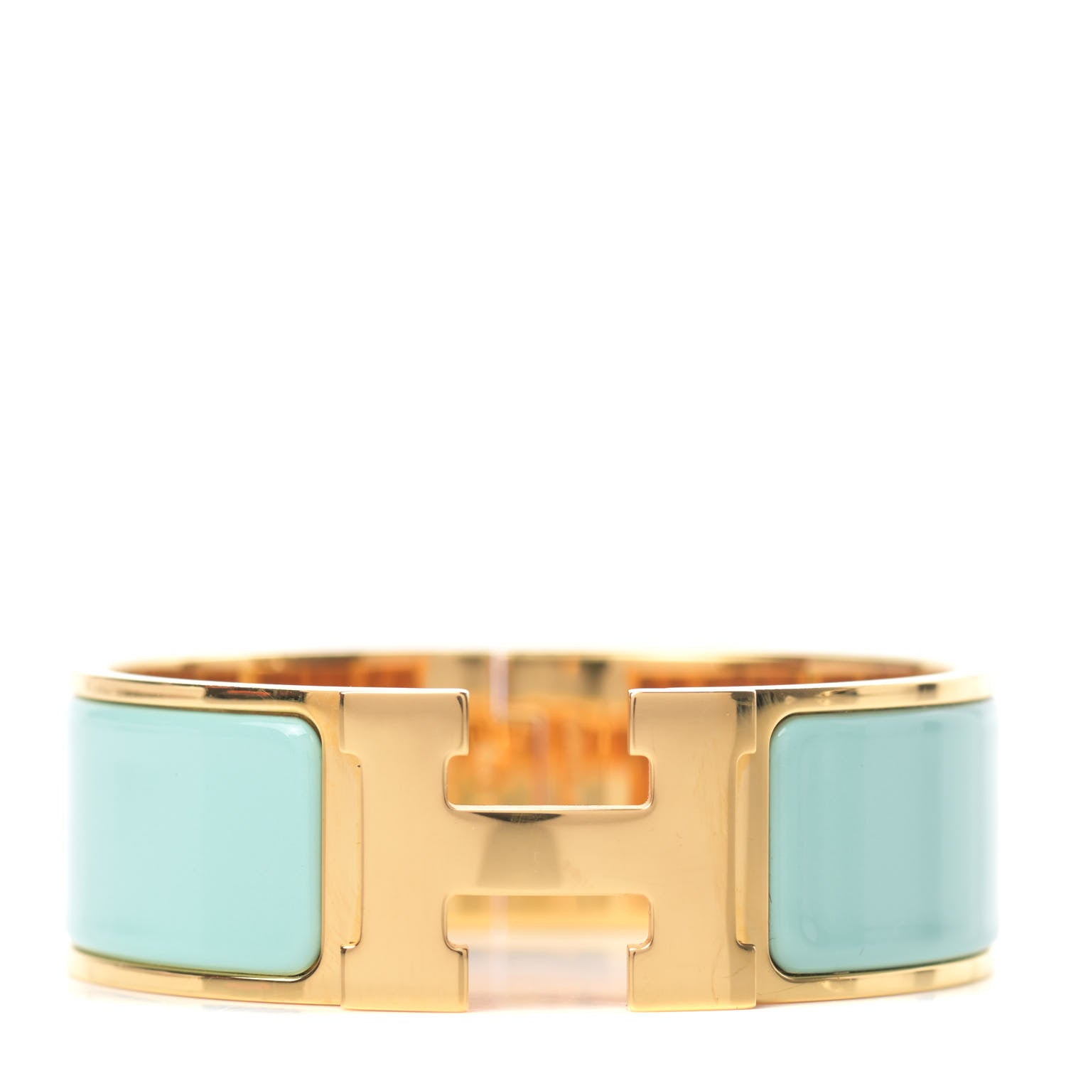 Hermes Enamel Wide Clic Clac H Bracelet PM Lagon 1 of 6