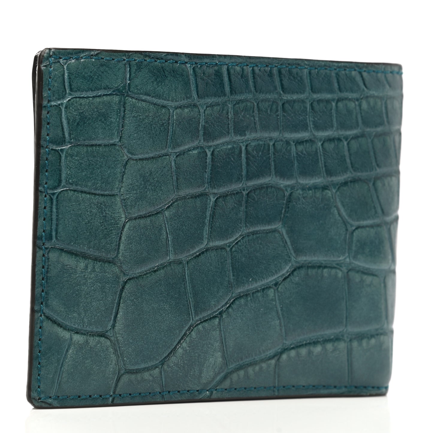 Crocodile Bi-Fold Wallet Light Gasoline