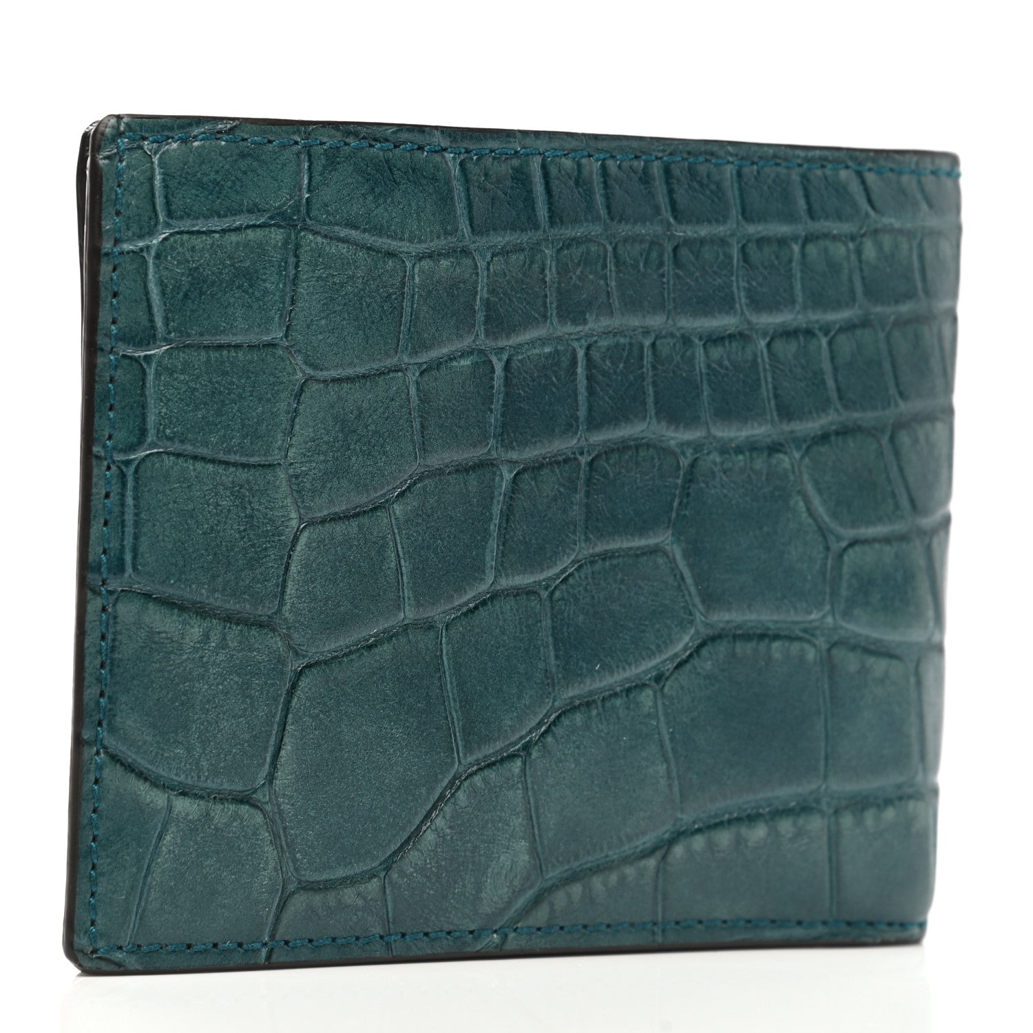 Gucci Crocodile Bi-Fold Wallet Light Gasoline 3 of 8