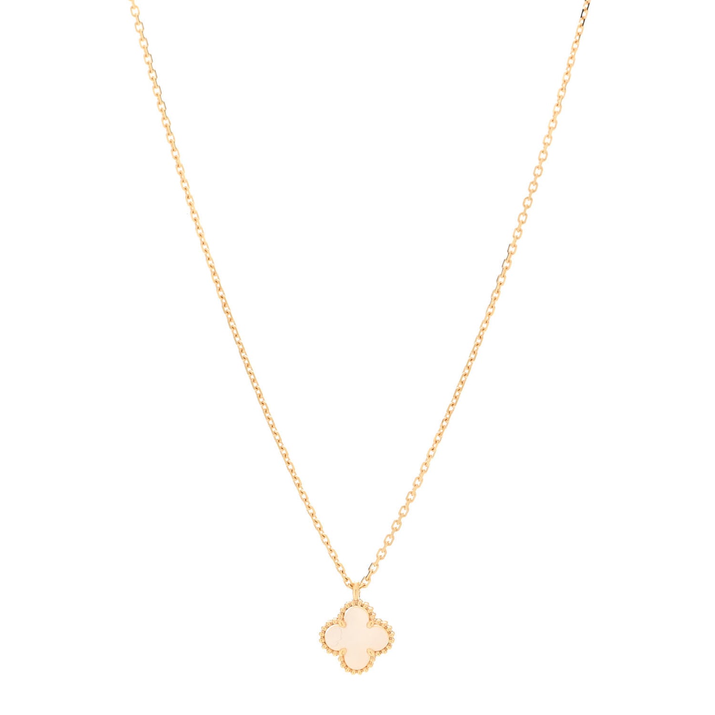 18K Yellow Gold Mother of Pearl Sweet Alhambra Pendant Necklace