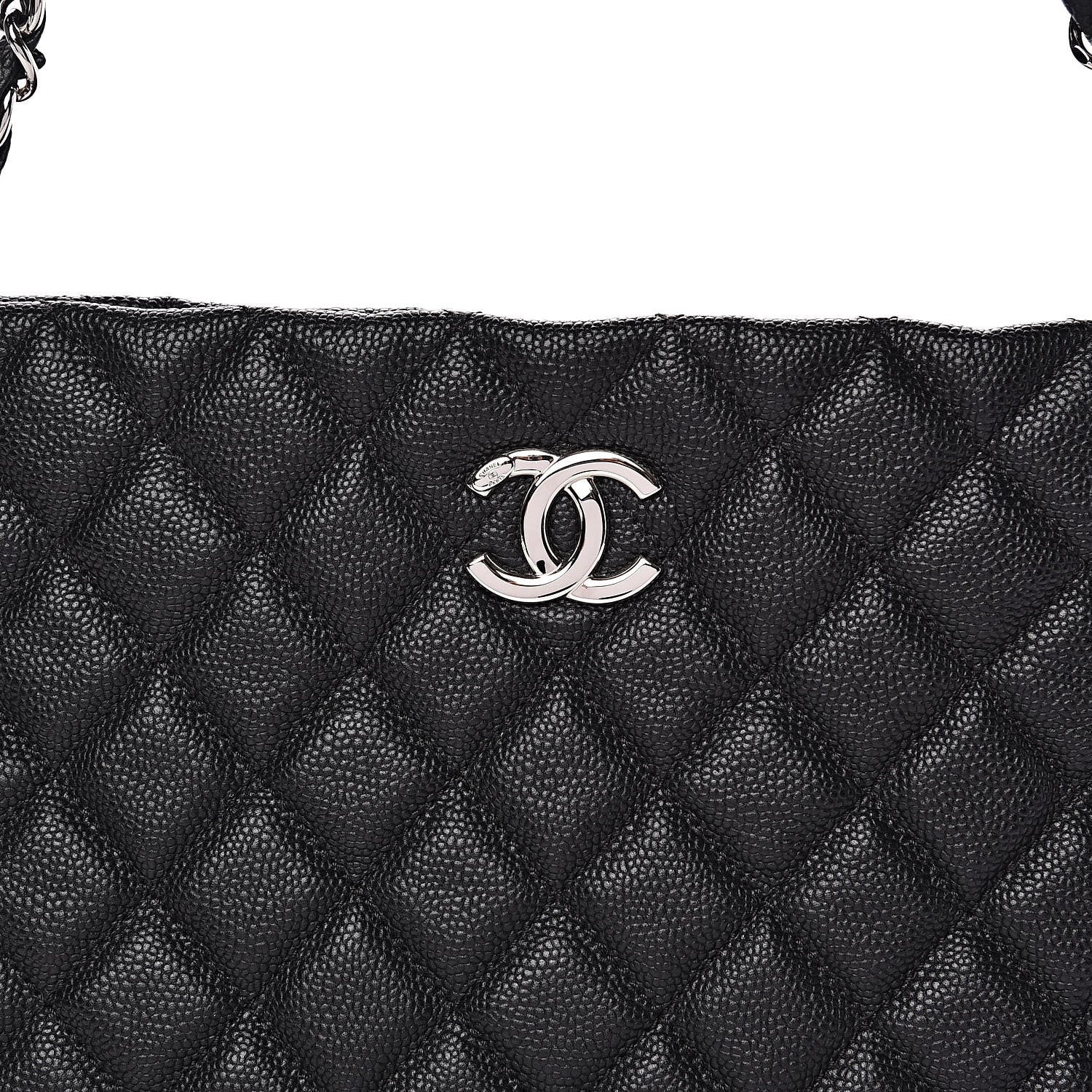 Chanel Caviar Quilted Large CC Shopping Tote Black 10 of 11