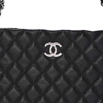 Chanel Caviar Quilted Large CC Shopping Tote Black 10 of 11