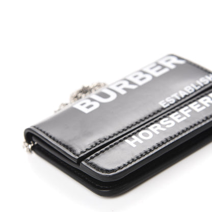 Burberry Coated Canvas Horseferry Print Mini Jody Chain Card Case Black 6 of 10