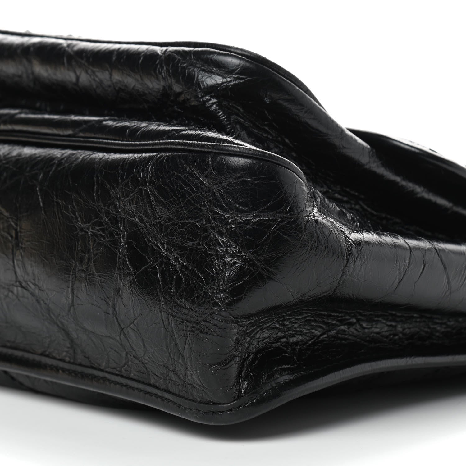 Saint Laurent Crinkled Calfskin Matelasse Monogram Large Niki Chain Satchel Black 9 of 9