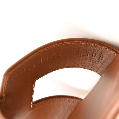 Hermes Box Calfskin Oran Sandals 37 Gold 8 of 11