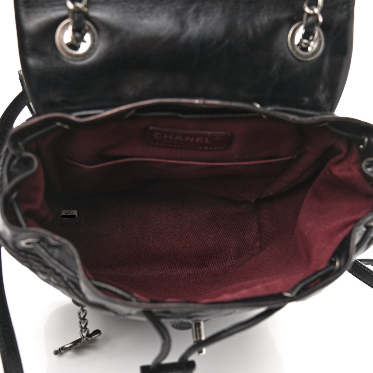 Glazed Calfskin Quilted Small Salzburg Mountain Backpack Black