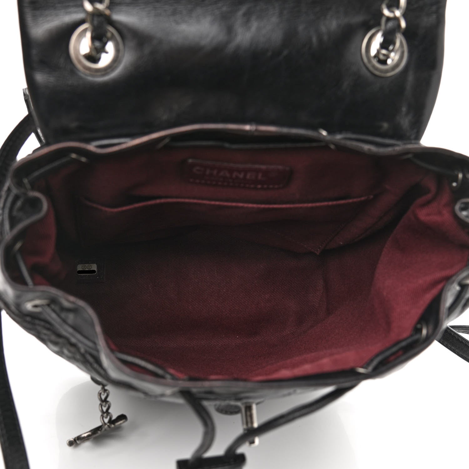 Chanel Glazed Calfskin Quilted Small Salzburg Mountain Backpack Black 5 of 9