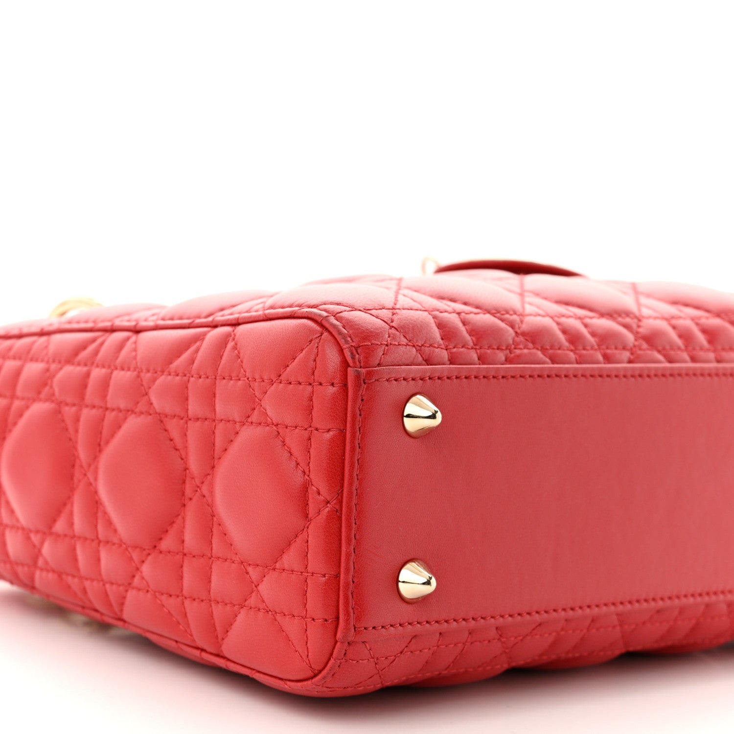 Christian Dior Lambskin Cannage Small Lucky Badges My Lady Dior Red 9 of 11