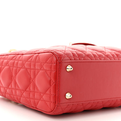 Christian Dior Lambskin Cannage Small Lucky Badges My Lady Dior Red 9 of 11