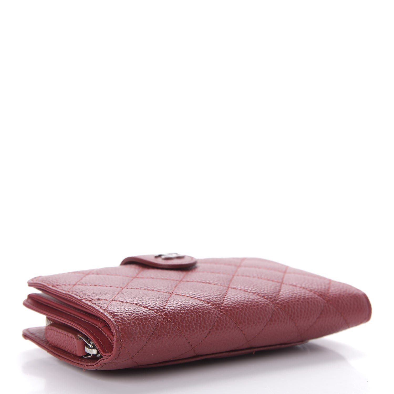 Chanel Caviar Quilted Zipped Pocket Wallet Red 4 of 10