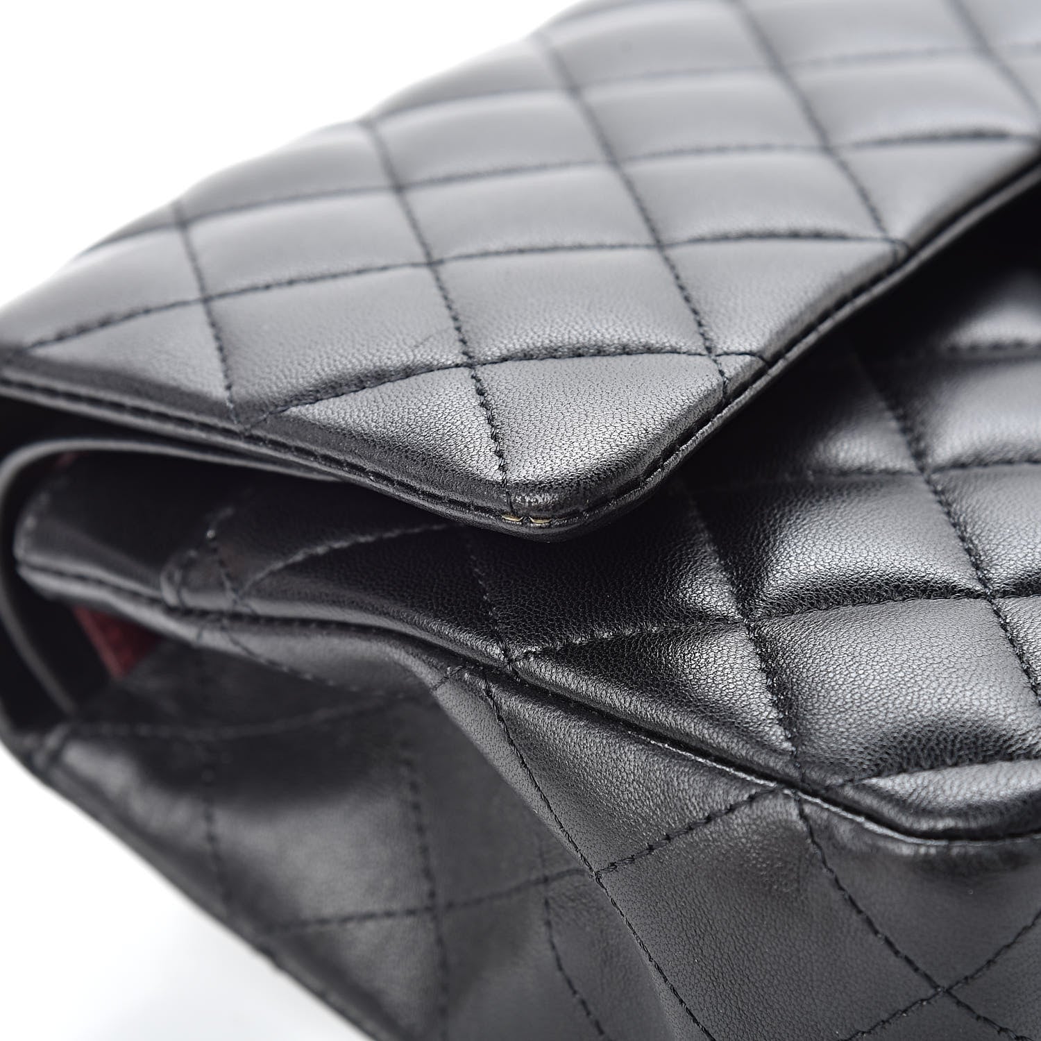 Chanel Lambskin Quilted Medium Double Flap Black 12 of 13