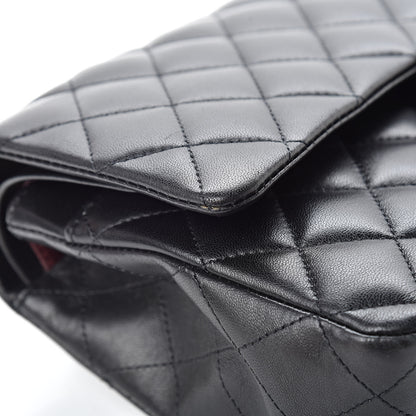 Chanel Lambskin Quilted Medium Double Flap Black 12 of 13