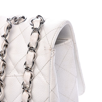 Chanel Caviar Quilted Jumbo Single Flap White 13 of 22