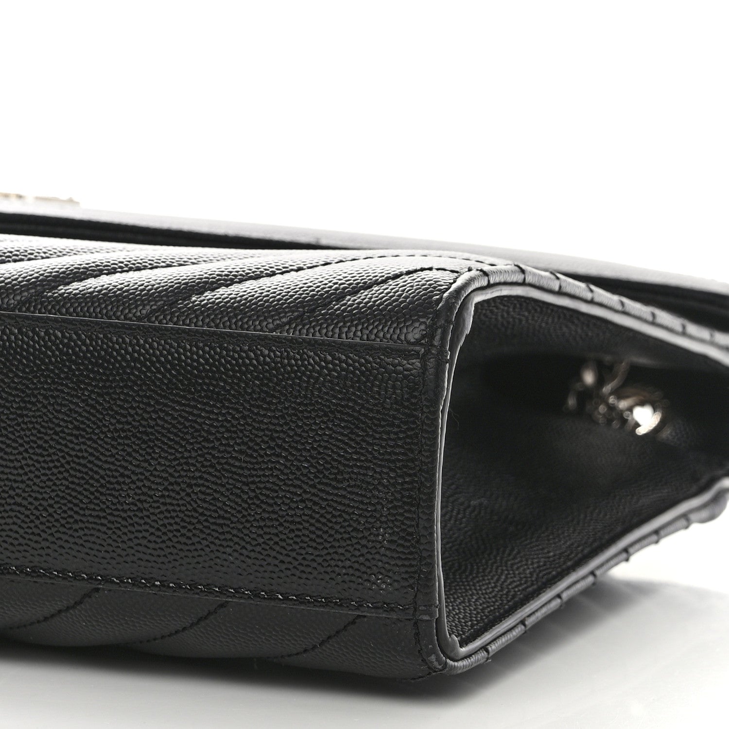 Saint Laurent Grain De Poudre Textured Mixed Matelasse Large Triquilt Monogram Satchel Black 10 of 10