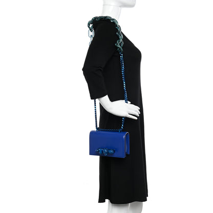 Alexander McQueen Calfskin Mini Jeweled Knuckle Satchel Royal Blue 2 of 10