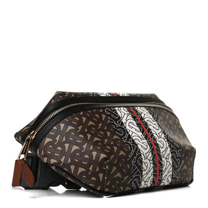 Burberry E-Canvas Monogram Stripe Medium Sonny Bum Bag Bridle Brown 4 of 13