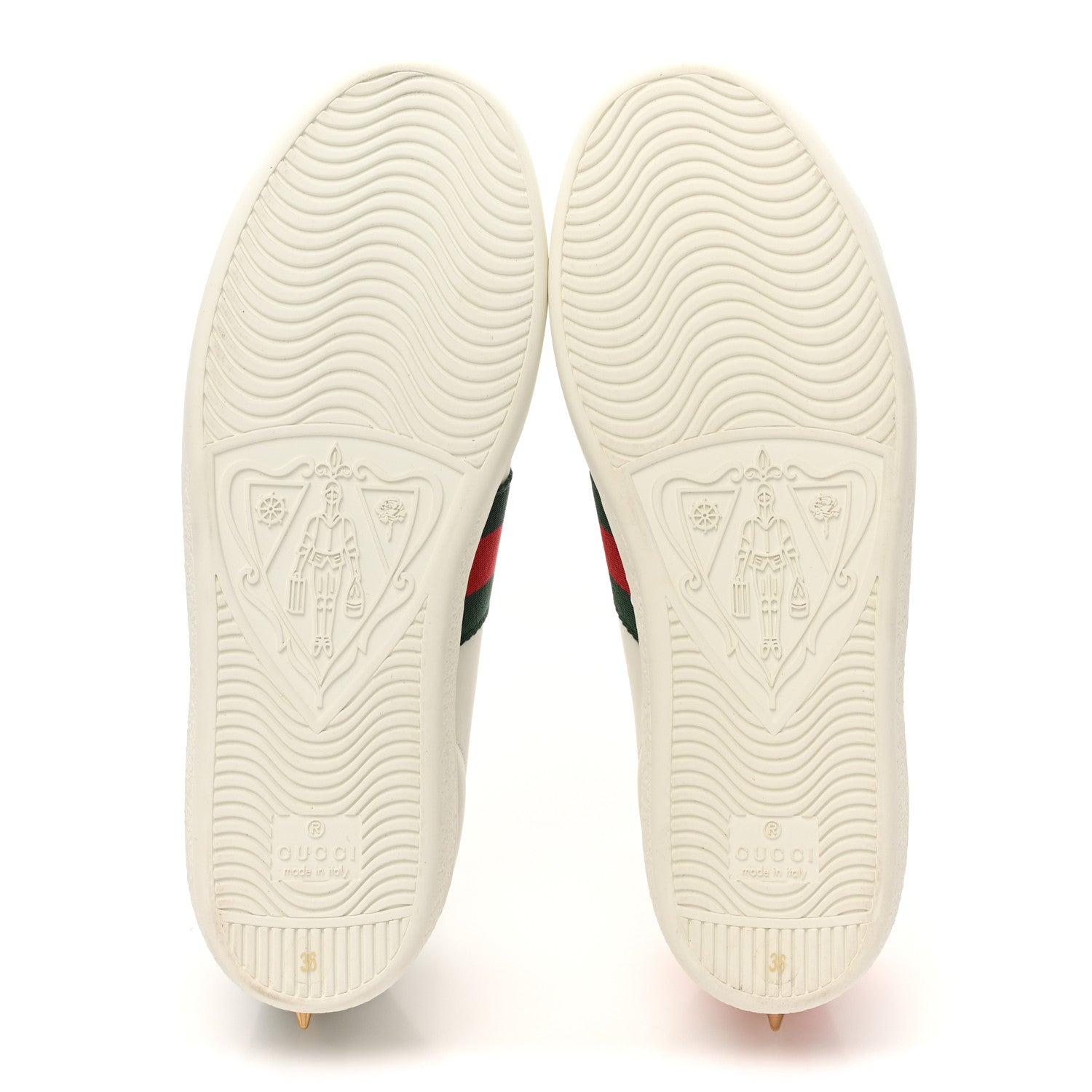 Gucci Calfskin Web Pearl Studded Womens Ace Sneakers 36 White 6 of 10