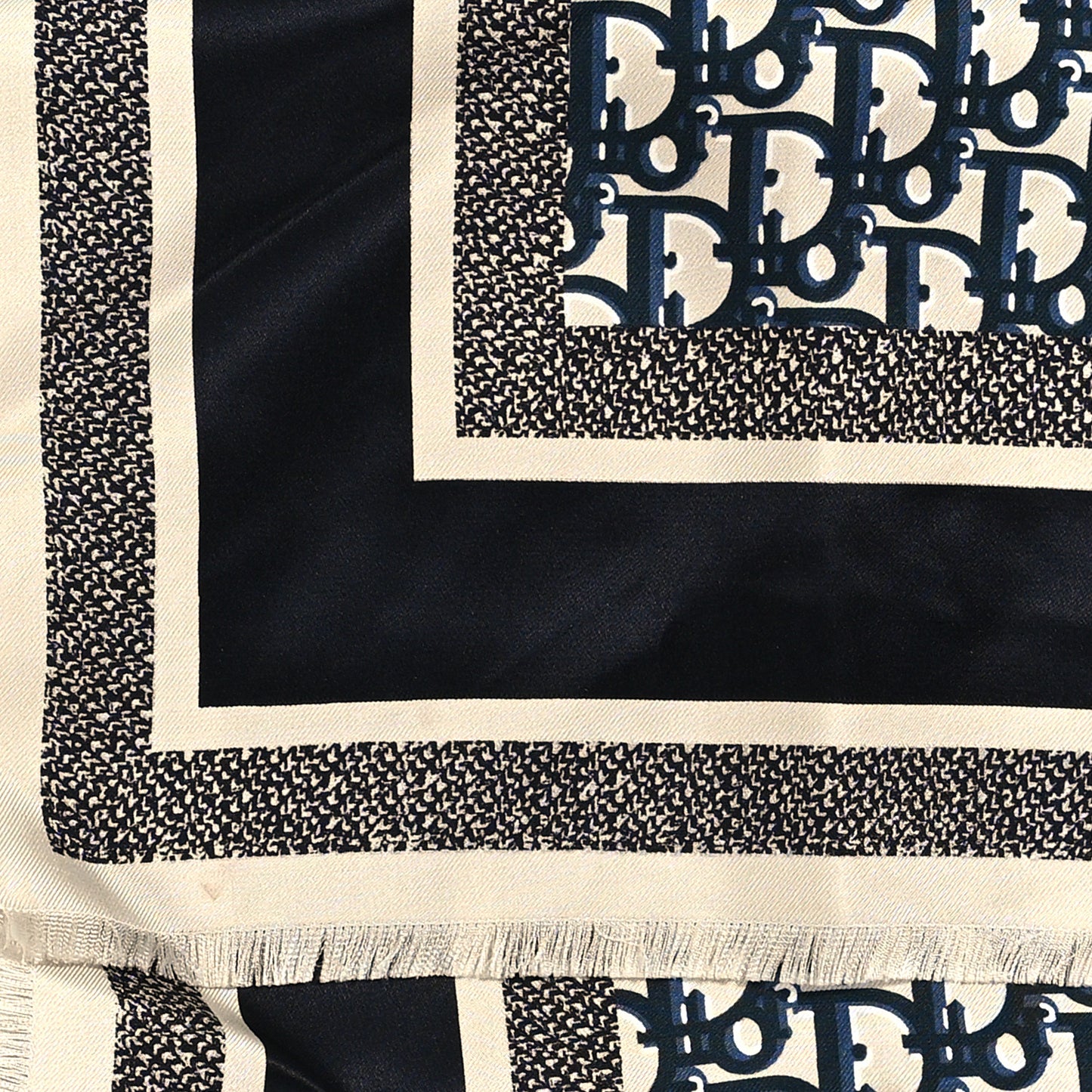 Silk Oblique Scarf Blue