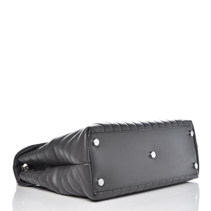 Saint Laurent Calfskin Y Quilted Monogram Large Loulou Chain Satchel Grey 4 of 8