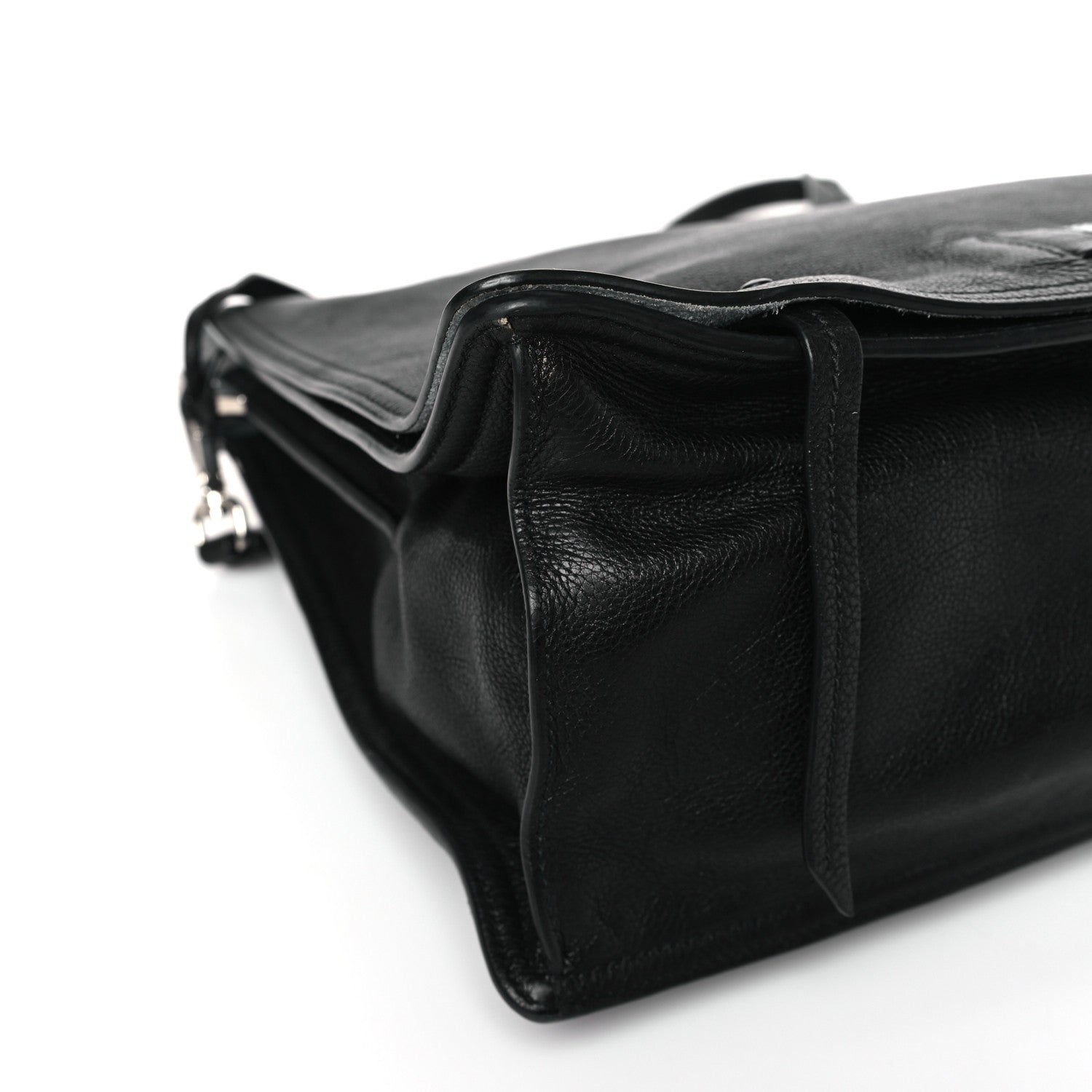 Prada Glace Calf Etiquette Flap Black Astrale 7 of 9