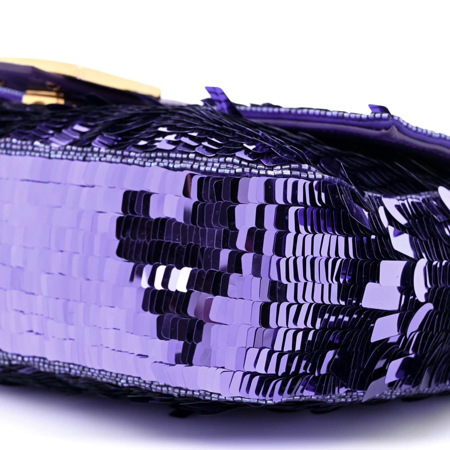 Fendi Sequin Paillettes Shiny Nappa Sex and the City Baguette Viola Purple Rain 9 of 10