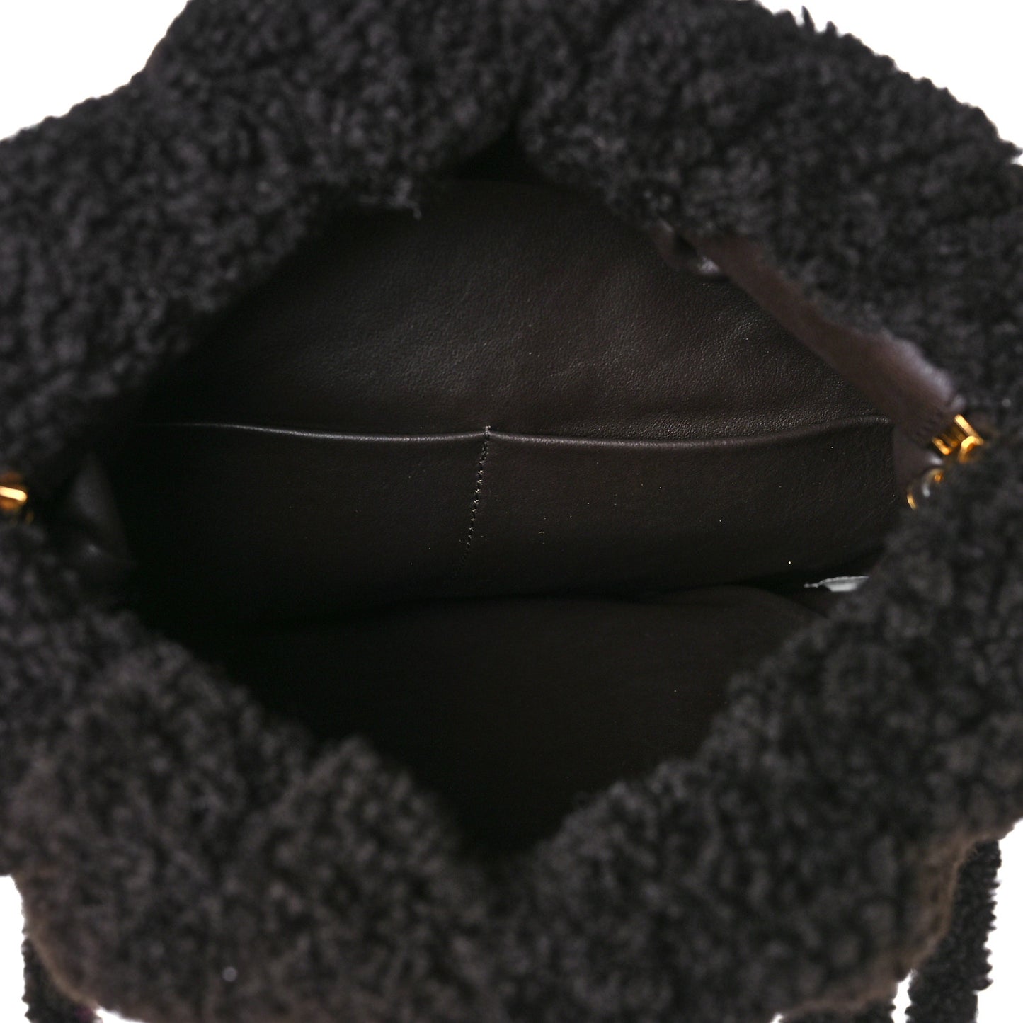 Curly Shearling The Fringe Pouch Shoulder Bag Fondant