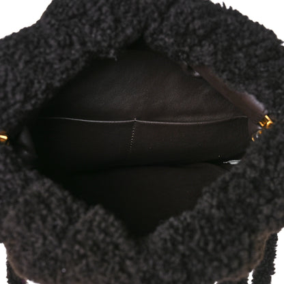 Bottega Veneta Curly Shearling The Fringe Pouch Shoulder Bag Fondant 5 of 9