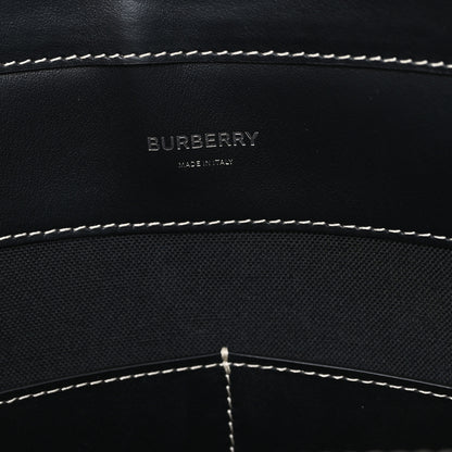 Burberry Canvas Smooth Calfskin Two Tone Medium Pocket Bag Black White 6 of 12