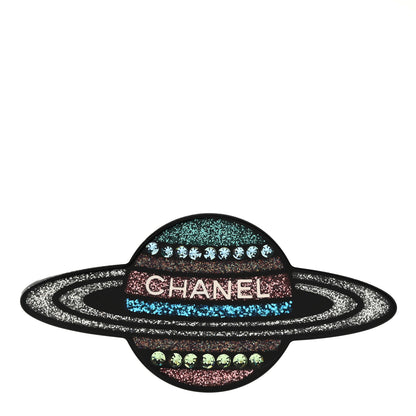 Chanel Glittered Resin Strass Planet Brooch Silver Blue Pink 1 of 5