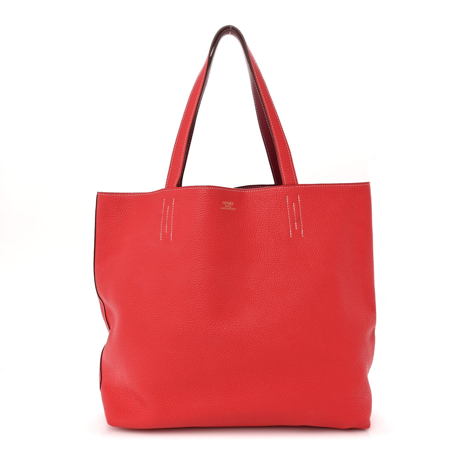 Taurillon Clemence Double Sens 45 Reversible Tote Rubis Rose Jaipur
