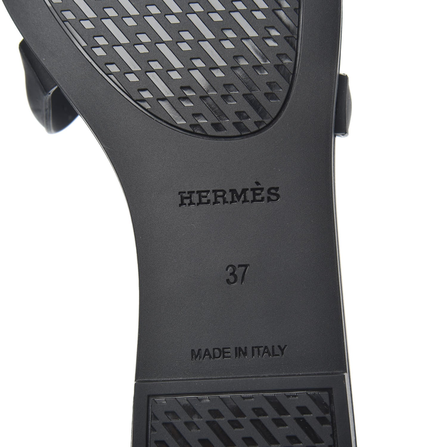 Hermes Rubber Aloha Sandals 37 Black 7 of 8