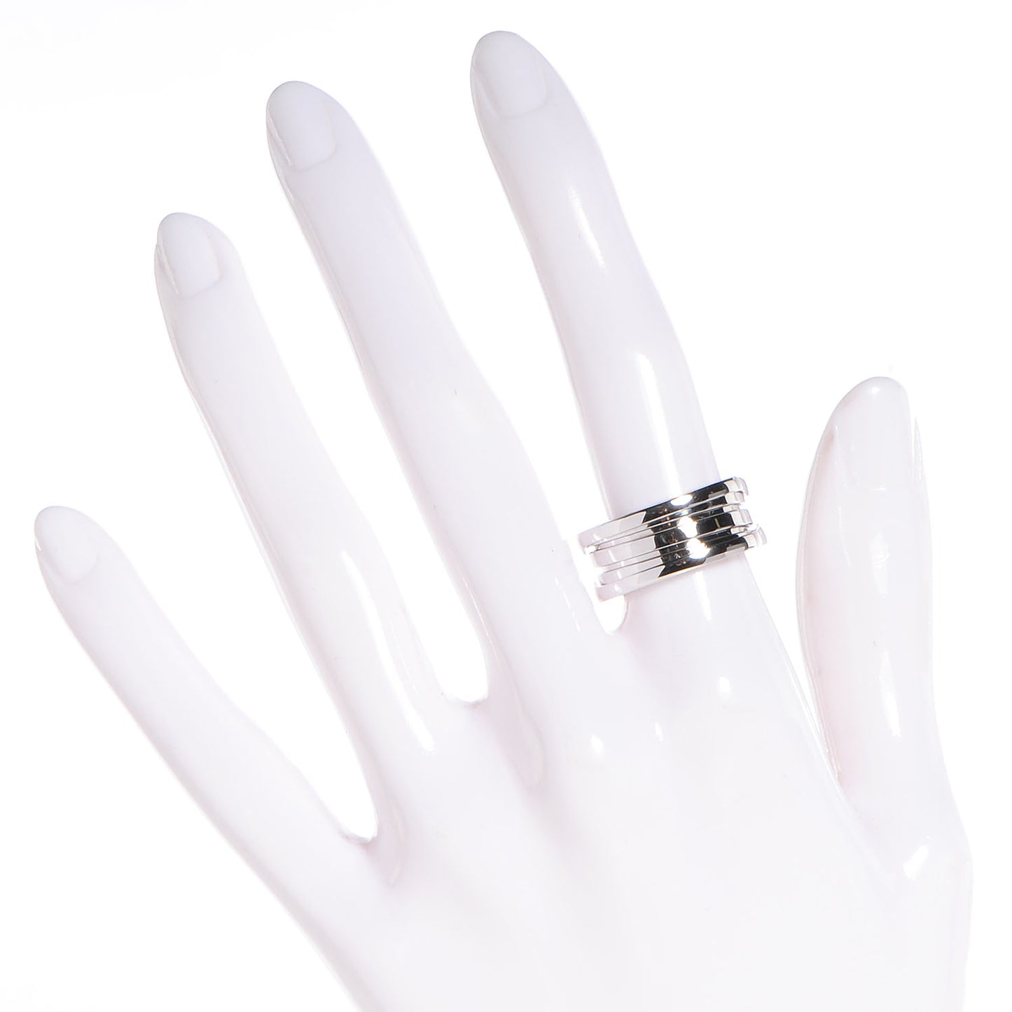 18K White Gold B.Zero1 Three-Band Ring 53 6.5