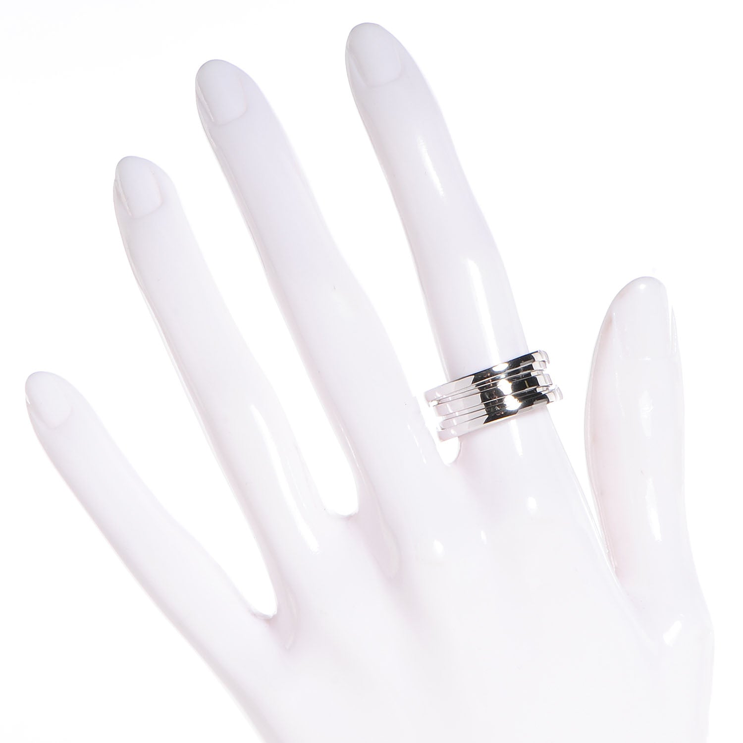 Bulgari 18K White Gold B.Zero1 Three-Band Ring 53 6.5 2 of 5