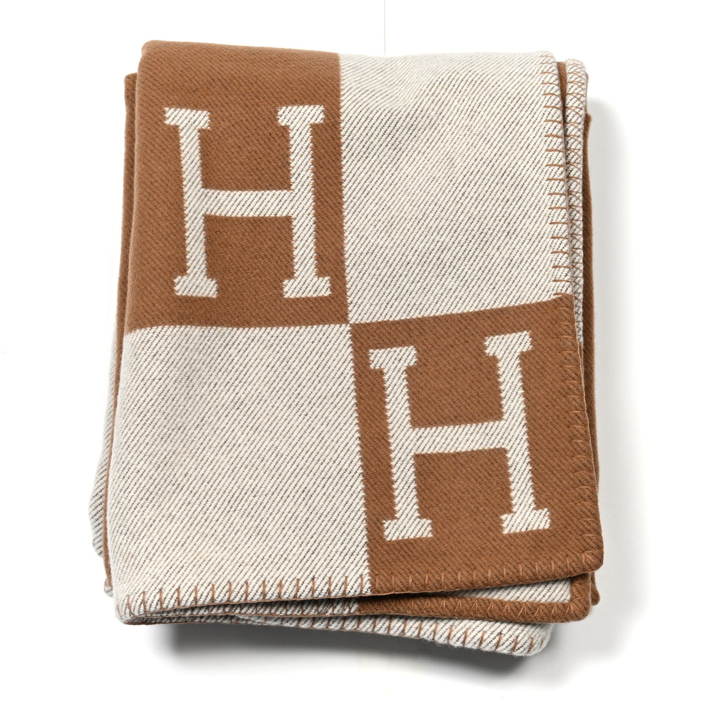 Wool Cashmere Avalon Blanket Ecru Camel