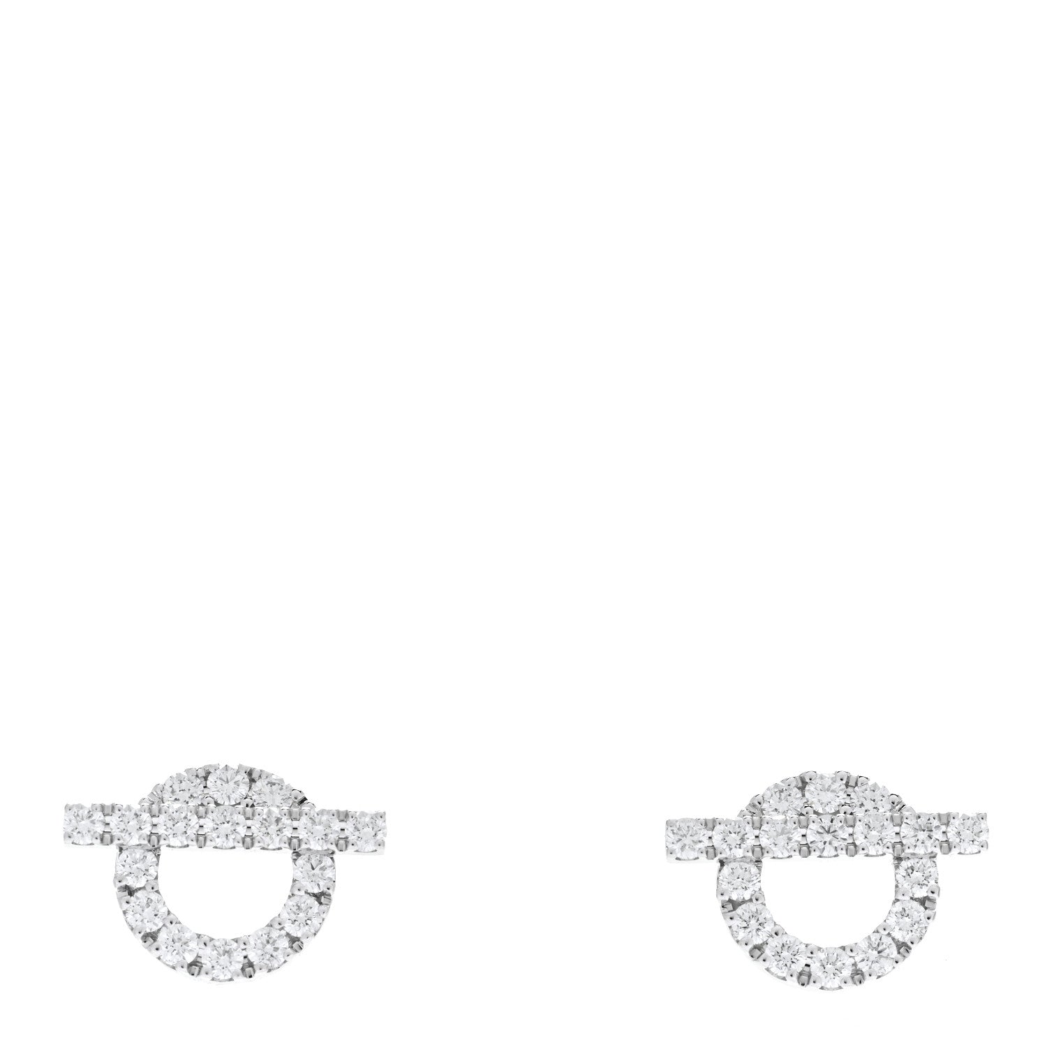 Hermes 18K White Gold Diamond Finesse Earrings 1 of 5