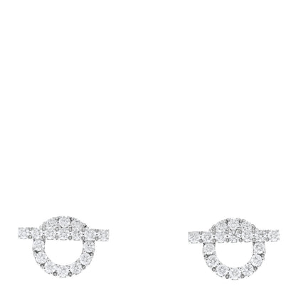 Hermes 18K White Gold Diamond Finesse Earrings 1 of 5