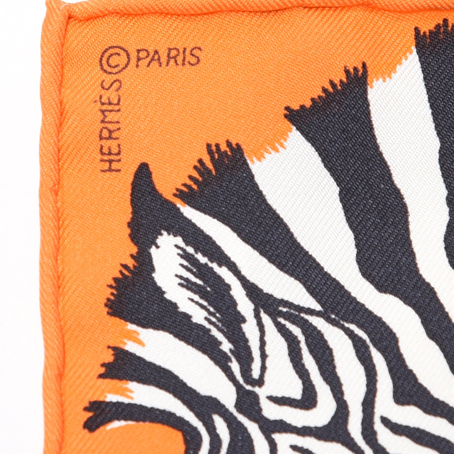 Silk Carre Zebra Pegasus Nano Scarf 20 Orange Vif Black