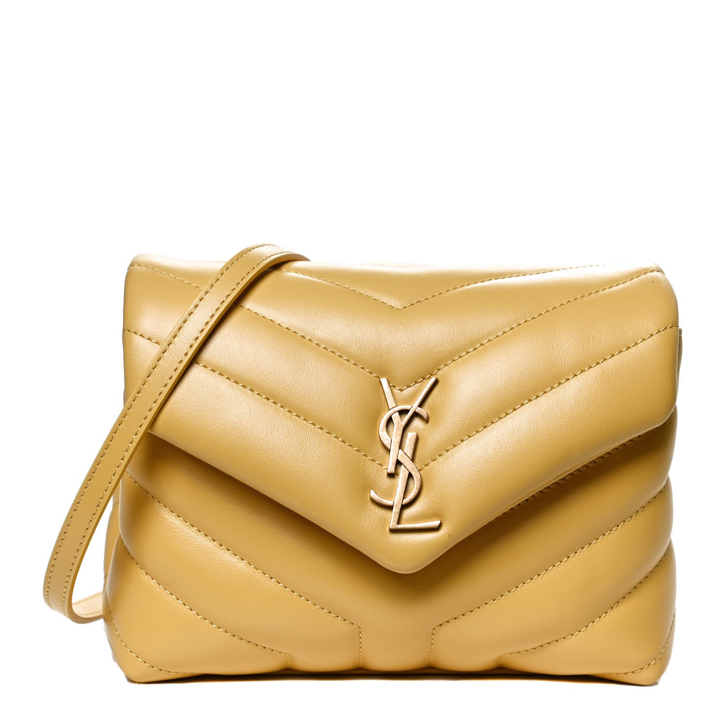 Saint Laurent Calfskin Y Quilted Monogram Toy Loulou Crossbody Bag Sunflower 1 of 12