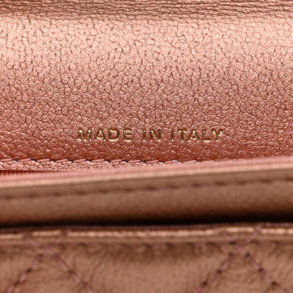 Chanel Metallic Calfskin Quilted Reissue Flap Card Holder Copper Pink 13 of 18
