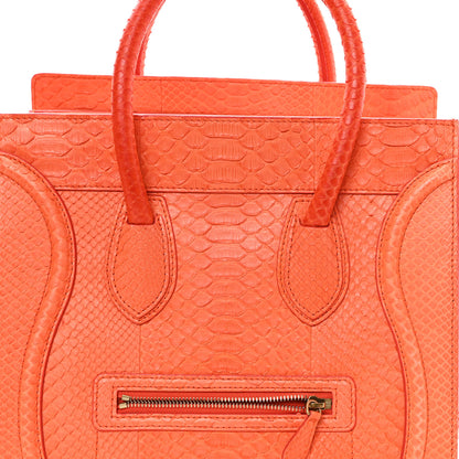 Celine Snakeskin Mini Luggage Orange 7 of 11