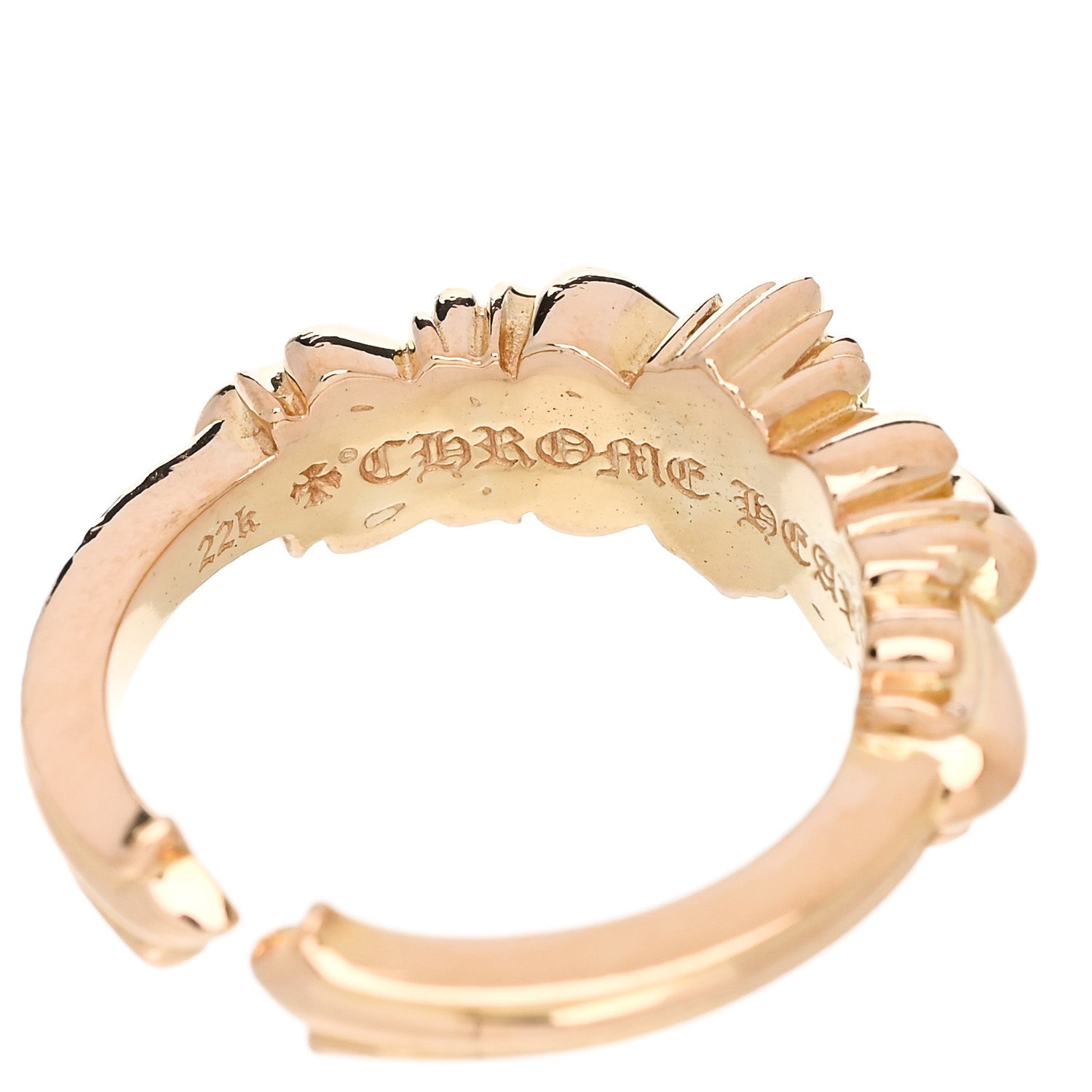 Chrome Hearts 22K Yellow Gold Floral Cross Ring 50 5.25 4 of 5