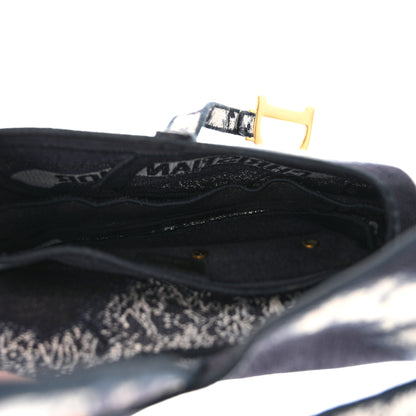 Christian Dior Canvas Embroidered Tie Dye Saddle Bag Blue Multicolor 5 of 12