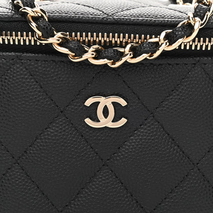 Chanel Caviar Quilted Mini Vanity Case With Chain Black 8 of 11