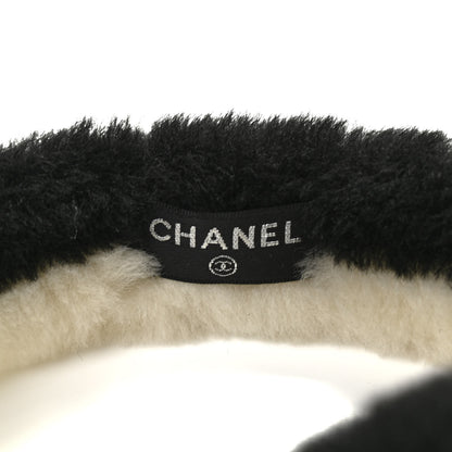 Chanel Shearling CC Bi-Color Ear Muffs White Black 5 of 5